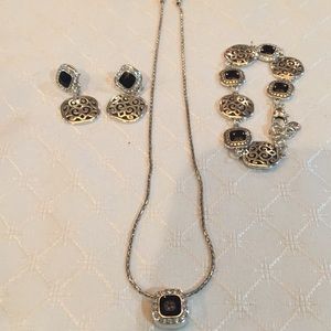 Brighton Black and Silver Set